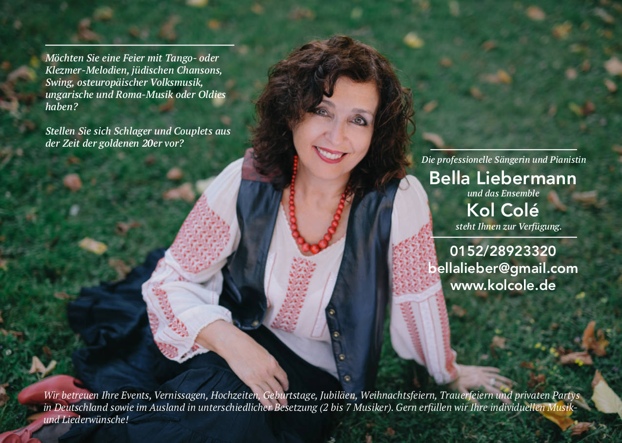 Bella Liebermann und das Enselmble Kol colé, Klezmer, jüdische Chansons, Swing, russische Volkslieder